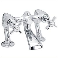 Double-handle bathtub mixer tap TDCC072deck mountedchromed metalbathroom