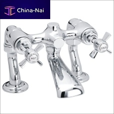 Double-handle bathtub mixer tap TDCC072deck mountedchromed metalbathroom