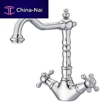 Double-handle washbasin mixer tap 211799/213190countertopchromed metalbathroom
