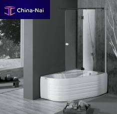 Corner bathtub-shower combination WAP BOXbuilt-inacrylic