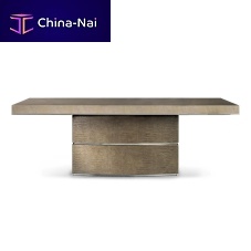 Contemporary table MPLACEwoodenleather baserectangular