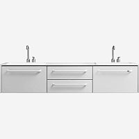 Double washbasin cabinet VIPP983wall-mountedstainless steelaluminium