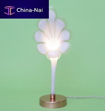 Table lamp PISTILpolished copperblown glassclassic