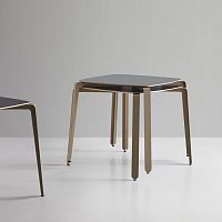 Contemporary table CUAplywoodmetal baserectangular