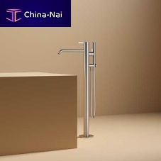 Bathtub double-handle mixer tap AF087floor-mountedmechanicalstainless steel