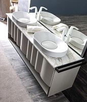 Double washbasin cabinet LEONwall-mountedMDFpoplar
