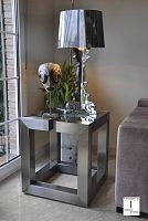 Contemporary side table LAKMEmetalrectangularhome