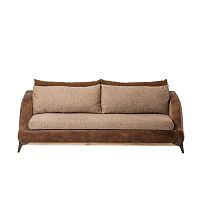 Contemporary sofa COUCHfabricleatherbrown