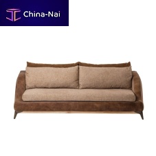 Contemporary sofa COUCHfabricleatherbrown