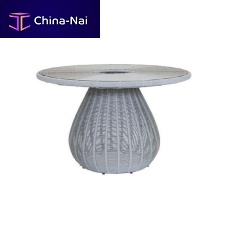 Contemporary table AUBERGINE aluminumropealuminum base