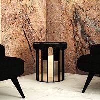 Traditional side table ELISElacquered woodlacquered wood baseglass base