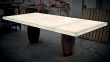 Contemporary table ANATAalabasterbronze baserectangular