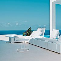 Contemporary side table KESsheet metalstainless steel baserectangular