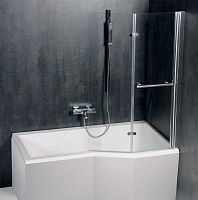 Folding bath screen tempered glassframeless