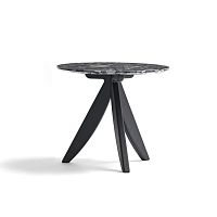 Contemporary side table CIRCUS lacquered MDFchrome steel baseash base