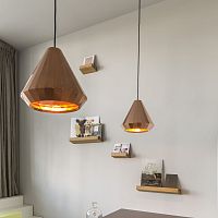 Pendant lamp brasscopperwooden