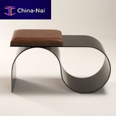 Original design stool SIAleatheraluminum basebronze base