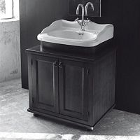 Free-standing washbasin cabinet REGENTwoodencontemporarywith shelf