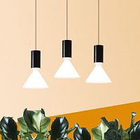 Hanging lamp pin S160.3lacquered aluminumblown glasscontemporary