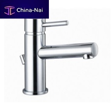 Washbasin mixer tap ROUNDcountertopchromed metalbathroom