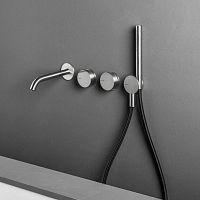 Double-handle shower mixer tap OXbuilt-instainless steelbathroom