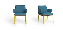 Contemporary chair HUGoakwalnutpolyester