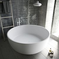 Round bathtub ARALfree-standingdeepSolid Surface