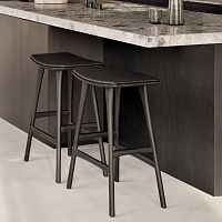 Contemporary bar stool Osso leatheroak base4-legged