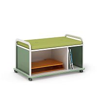 Contemporary bench CROSSFITsteelwith storage compartmentfor office
