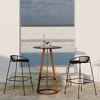 Contemporary high bar table Plat-ODekton®stainless steel baseround