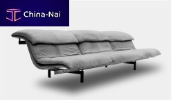 Contemporary sofa WAVEfabricgray3-seater