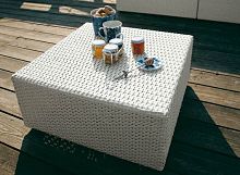 Contemporary coffee table BAHIAglassresin wickersquare