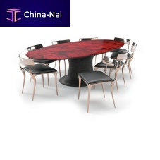 Contemporary dining table REDWOODoaklacquered woodwooden base