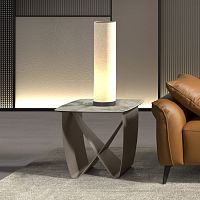 Contemporary side table 2145marbleporcelain stonewarelacquered stainless steel base