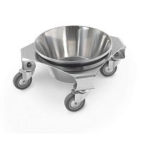 Trolley-mounted surgical basin stand 10.AD.1456stainless steel