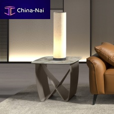 Contemporary side table 2145marbleporcelain stonewarelacquered stainless steel base