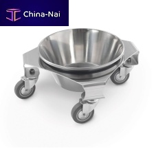 Trolley-mounted surgical basin stand 10.AD.1456stainless steel