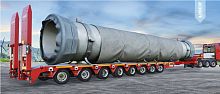 Low-loader semi-trailer more than 6 axleswith inertia brakingextendable