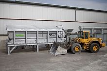 Dosing hopper for wastehorizontal