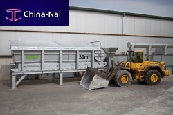 Dosing hopper for wastehorizontal