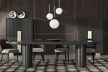 Contemporary table POSLENlacquered metallacquered metal baseoval