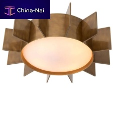 Contemporary ceiling light MARIOglassbrassLED