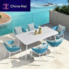 Original design dining table H-9828aluminiumaluminum basesquare