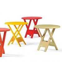 Contemporary side table MESOTTEwoodenroundfolding