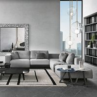 Modular sofa carraracontemporaryfabricleather