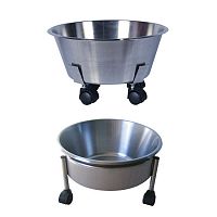 Trolley-mounted surgical basin stand ALT4015stainless steel
