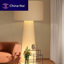 Floor-standing lamp Big Shadowchromed metalpolyamidecontemporary