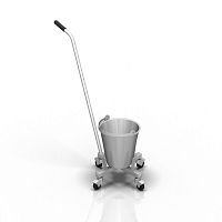 Trolley-mounted surgical basin stand 2-035stainless steel