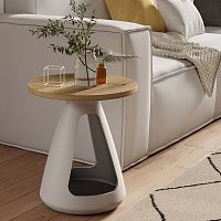 Contemporary side table Knossoslacquered MDFmelamineporcelain stoneware base