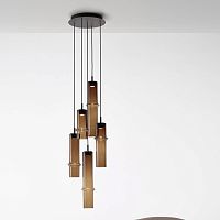Pendant lamp FOREST metalglassbamboo